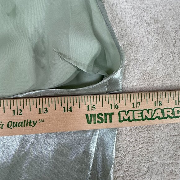 Free People Size M NWT Sunset Shimer Satin Midi Slipdress Green $108 Fairycore - Picture 9 of 11